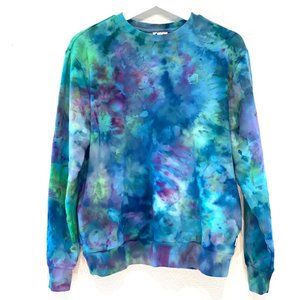 Fila Long Sleeve Crew Neck Custom Tie Dye Sweatshirt with Pockets
